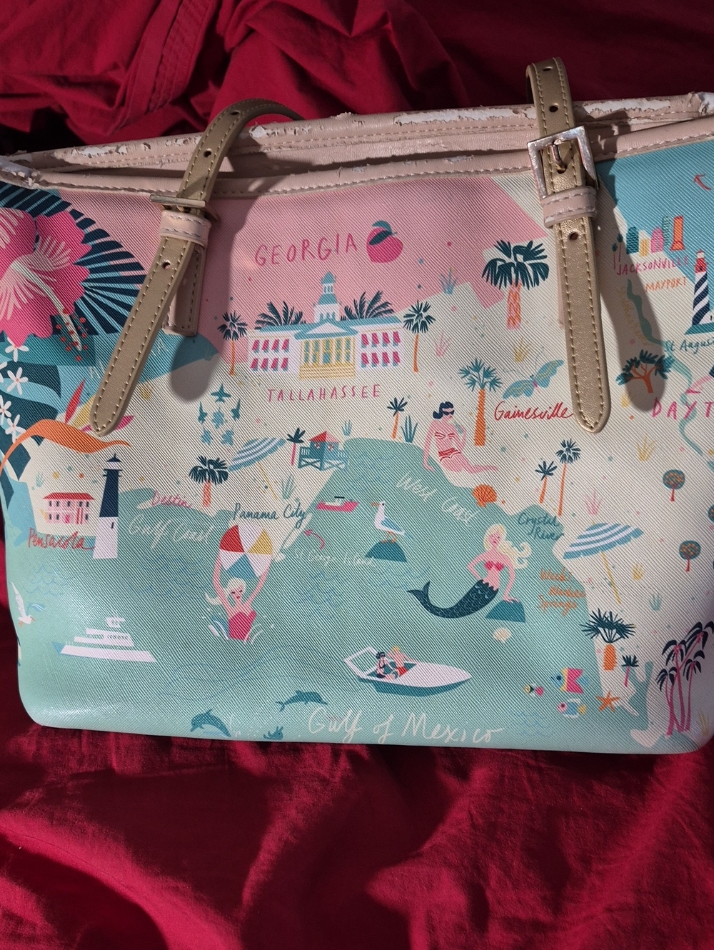 Spartina 449 FLORIDA THEME SHOULDER PURSE.